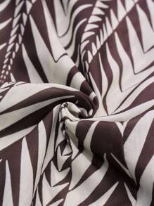 LanaWest 2pcs/Set Women Holiday All Over Print Sleeveless Camisole And Wide Leg Pants, Random Floral Pattern - Brown - View 6