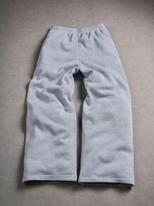 Manfinity EMRG 男士街头，INS搭配高街嘻哈泡泡印花宽松灰色直筒运动裤，适合四季搭配，街头朋克摇滚滑板，适合各种聚会和日常搭配，摄影利器，男友老公礼物，街头，Y2K，灰色运动裤，街头艺术运动裤，明星运动裤 - 灰色 - 查看 8