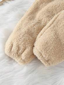 2 piezas Conjunto de body con capucha de manga larga y pantalones de unicolor casual para bebé niño, Conjunto de ropa de invierno de 2 piezas con pelaje para bebé, Conjunto de ropa casual para bebé, Ropa de bebé neutra, Conjunto de ropa para bebé recién nacido niño de 0-3 meses, 3-18 meses, Ropa de invierno para bebé, Body con capucha para bebé, Conjunto de ropa de bebé suave e infantil - Albaricoque - Ver 7