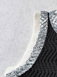 EMERY ROSE New Style Women's Solid Color Elegant Versatile Minimalist Fashion Knit Tank Top - Black - View 6