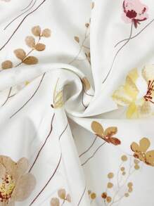EMERY ROSE Camisa suelta con estampado floral elegante, blusa casual de manga corta para ir al trabajo