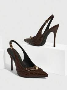 CUCCOO SZL Women's Back Strap Butterfly Decor Lolli Goth Style High Heel Pumps, Work Office Burgundy Shoes