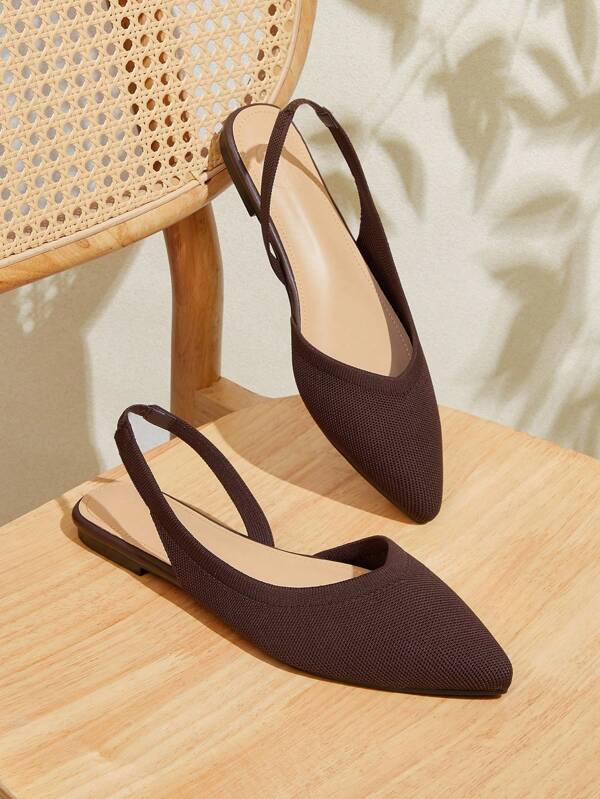 CUCCOO BASICS Women's Fashion Black Fabric Pointed Toe Flat Shoes