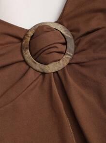 Sweetra Women's Casual Solid Color Slim-Fit Buckle Bust Bustier Cami Top, Summer