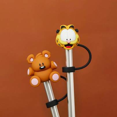 GARFIELD | SHEIN 1 cái / 2 cái nắp đậy ống hút chống bụi, có thể tái sử dụng, phù hợp với ống hút có đường kính 8-10 mm, dùng để uống nước.