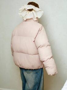 DAZY Tween Girls' Sweet Floral Lace Long Sleeve Padded Coat Winter - Baby Pink - View 2