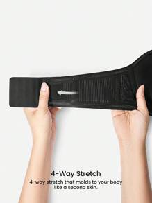 LUVLETTE 女士黑色透气无肩带隐形无缝聚拢钢圈基础款T恤式文胸