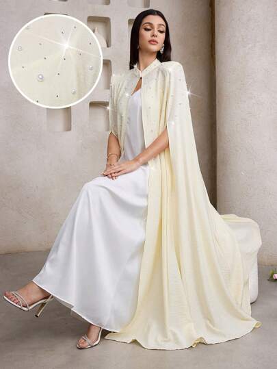 Al Najma 女士优雅串珠装饰阿拉伯长袍