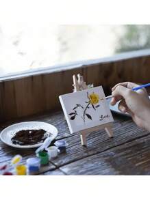 Sets de 3/6 (Caballetes + Tableros de dibujo) Juego de tableros de dibujo y caballetes en miniatura, paneles de lienzo y caballetes de madera en miniatura, tamaño del tablero de dibujo: 4"X4", tamaño del caballete: 3.1"X5.9", para pintura, pintura al óleo, grafiti DIY, artesanía de madera, caballete de pintura, tablero de lienzo, tableros de dibujo, bocetos, exhibición de arte, artesanía, vuelta al colegio - caballetes + tableros de dibujo - Ver 5