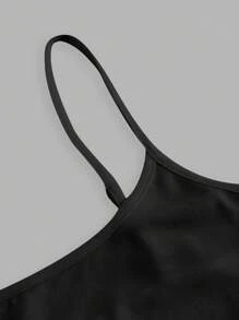SHEIN EZwear 3件装女士吊带露脐背心，修身性感，适合夏季穿着。3件装黑色背心，返校季必备。 - 彩色 - 查看 6