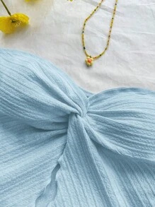 SHEIN Camiseta de tirantes asimétrica de espalda abierta, informal y minimalista, cómoda para niñas preadolescentes
