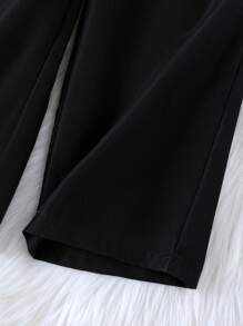 SHEIN Elladie kids Young Girl One-Piece Pearl Lace Trim Bowknot Camisole Jumpsuit With Matching Stylish Crossbody Bag, Fashionable & Sweet Girls Black Jumpsuit Girls Jumpsuit Girls Romper Kids Jumpsuit Teen Jumpsuit Summer Holiday - Black - View 8