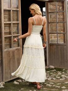 LanaWest 2 件套女士纯色吊带背心和迷你裙套装，夏季时尚