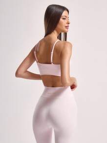 Musera Sport Backless Sports Cami Top Workout Clothes Summer Holiday Daily Sports Bra Gym Yoga Gym Fitness Pilates Casual - Pink - View 2