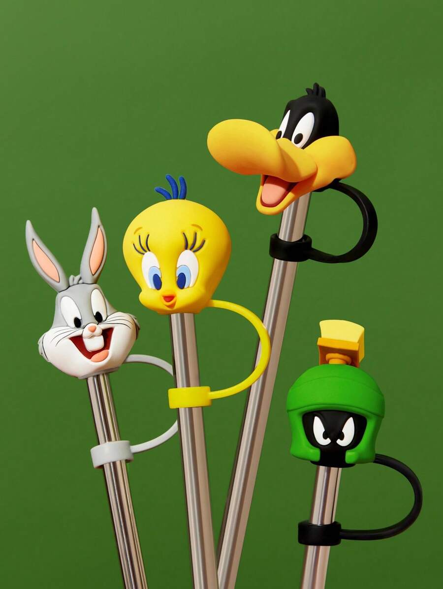 LOONEY TUNES X SHEIN Dust-Proof Reusable Straw Cap, Suitable For Straws With A Diameter Of 8-10 Mm - Multicolor - View 1
