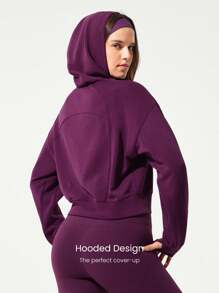 GLOWMODE Sudadera holgada de largo a la cintura de modal SoftCalm Cozy Hour para uso casual diario - cola de cereza - Ver 3