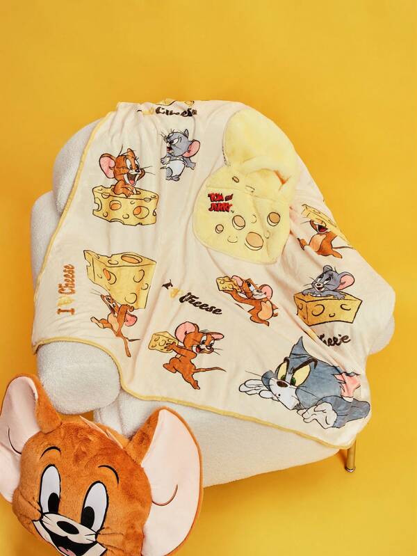 TOM & JERRY X SHEIN Foldable 2-in-1 Pillow Blanket