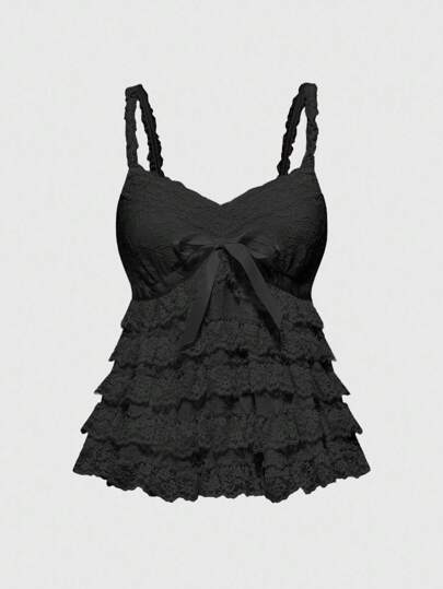 Kawaii Hime Gyaru Style Lace Patchwork Women Camisole