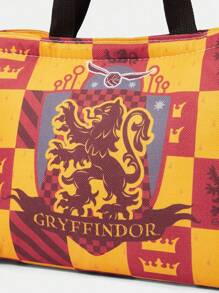 HARRY POTTER X SHEIN Plaid & Badge Decor Lunch Bag, For Office Worker, Student - Multicolor - View 6