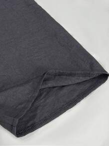 Linhara Plus Size 2pcs Set, Solid Color Hoodie & Pants, Casual Minimalist Comfy Everyday Outfit Fall Cloth For Women - Grey - View 4