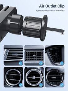 Teckwe Gravity Car Phone Holder Vent Phone Mount, Never Blocking Air Vent Clip Cellphone Holder Compatible With IPhone&Android Back To School Essentials, Black