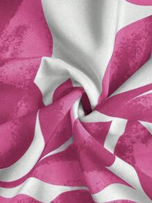 Elenzga Đầm dự tiệc không tay họa tiết cây thanh lịch cỡ lớn cho nữ - Màu Hồng Tươi - Xem 6