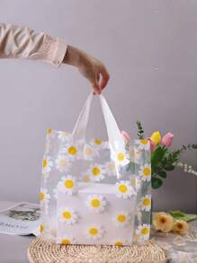 Set de 20 bolsas de regalo de alta calidad con estampado de margaritas, reutilizables y multiusos para empaquetar ropa, toallas, compras. Accesorios decorativos de envoltura de regalos para cumpleaños, bodas y fiestas (diseño floral)
