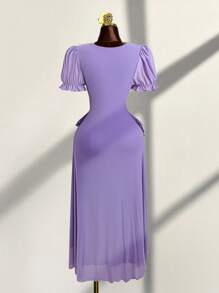 SHEIN Clasi Elegantes Rüschenkleid mit Herzausschnitt für Damen in Große Größen