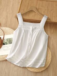 Rusticease Camiseta de tirantes para mujer, estilo de moda minimalista, adecuada para el verano - Blanco - Ver 6