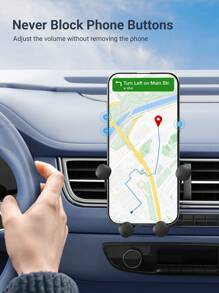 Teckwe Gravity Car Phone Holder Vent Phone Mount, Never Blocking Air Vent Clip Cellphone Holder Compatible With IPhone&Android Back To School Essentials, Black