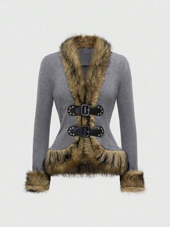 Cárdigan retro vintage hippie con camisa de parches y peluda para mujeres