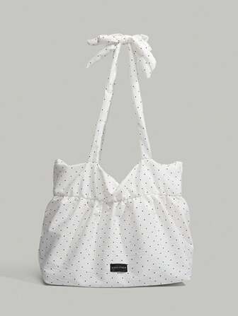 Anime 1 قطعة حقيبة إبط عصرية كورية مجعدة بنقاط الأشكال الهندسية للنساء، حقيبة كتف متعددة الاستخدامات للتنقل الصيفية 2025 الجديدة