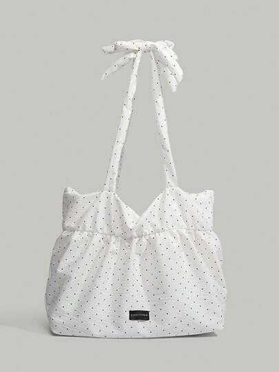 Anime 1pc Korean Style Crinkle Polka Dot Underarm Bag For Women, 2025 New Summer Versatile Commuter Shoulder Bag