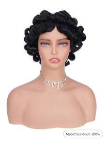 Density Pro “蓬松蓬松的卷发，100% 真人发质，带刘海，自然黑色，6 英寸长，200% 超高密度，轻松佩戴，初学者友好设计，蓬松蓬松的卷发，适合早上 9 点的发型，运动、度假、旅行、节日、舞会、户外角色扮演、校园、学校、海滩、婚礼、露营、节日装扮、夏季装扮、Vacay Vibes 魅力、优雅休闲、Y2k 时尚风格，SS25 关键词和自然发际线，可调节肩带和舒适的帽式结构” - SNatural - 查看 4