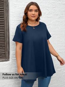 Firerie 大码夏季休闲纯色短袖 T 恤