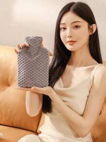 SHEIN 耐用热水袋500ml/1000ml热水袋PVC热水袋装热水袋加热热水袋适用于女生痛经局部防寒 - 彩色 - 查看 6