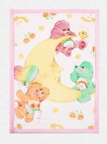 SHEIN X Care Bears 卡通熊心和月亮印花毛毯，可用作床上用品和礼物 - 彩色 - 查看 7