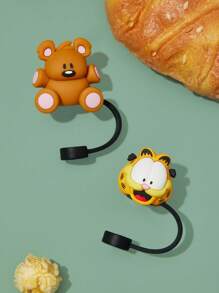 GARFIELD | SHEIN 1 Pc / 2 Pcs Dust-Proof Reusable Straw Cap, Suitable For Straws With A Diameter Of 8-10 Mm,Drinking