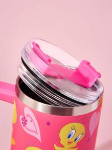 LOONEY TUNES X SHEIN 40oz Tumbler With Handle, Insulated Cup, Vacuum Insulated Water Bottle, Stainless Steel Travel Mug, Car Mug, Y2k - Pink - View 5