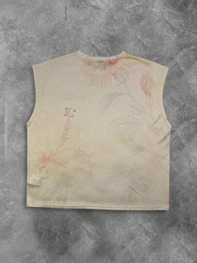 Street Life Men's Floral Print Tank Top, Suitable For Everyday Wear
