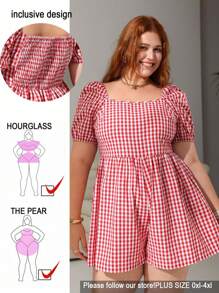 SHEIN EZwear Plus Size Casual Cherry Fruit Print Loose Jumpsuit, Spring/Summer - Multicolor - View 1