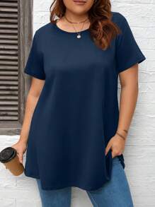 Firerie 大码夏季休闲纯色短袖 T 恤