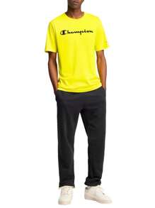 Champion Áo thun nam tay ngắn in chữ thường ngày mùa hè - Màu vàng - Xem 3