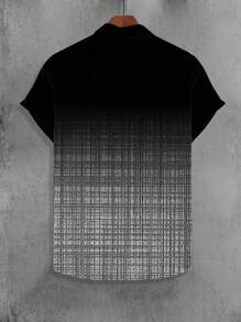 Manfinity Homme 男士夏季休闲渐变色短袖衬衫款式男士衬衫男士漂亮衬衫男士衬衫休闲 - 彩色 - 查看 2