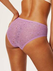 LUVLETTE 3 paquets de sous-vêtements sexy de base pour femmes, taille mi-haute, stretch et confortables, ensemble de culottes en dentelle - Multicolore - Voir 10