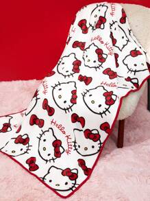 HELLO KITTY AND FRIENDS | SHEIN 1 件可爱卡通图案双面法兰绒毯子、床/沙发套、柔软温暖、可机洗、多种尺寸