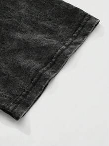 ROMWE MEN Grunge Punk Maglietta uomo con grafica punk di strada e effetto vissuto