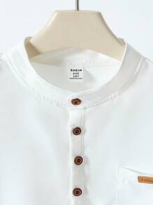 2 件套青少年男孩正装 - 白色中式立领长袖衬衫 + 休闲长裤，绅士西装套装，适合外出、街头装、学校装、生日派对、日常休闲装、婚礼、婚礼嘉宾装、花童装、戒童装 - 彩色 - 查看 6