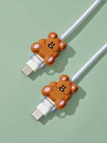 GARFIELD | SHEIN Bộ bảo vệ cáp dữ liệu, tương thích với bộ sạc , bộ 3 miếng bảo vệ cáp điện thoại di động, bảo vệ bộ sạc (không bao gồm cáp dữ liệu) - Trong sáng - Xem 7