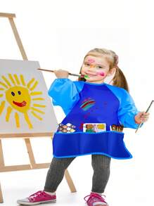 Multicolor Artist Grade Reverse Painting Apron Long Sleeve Waterproof Art Smock Adjustable Straps Studio Painting Protective Gear Stain Resistant Fabric Crafting Apparel Art Class Essentials